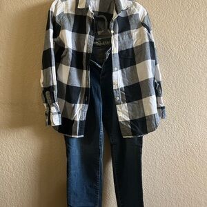 2PCS - Old Navy Checkered Shirt & Jeans Old Navy